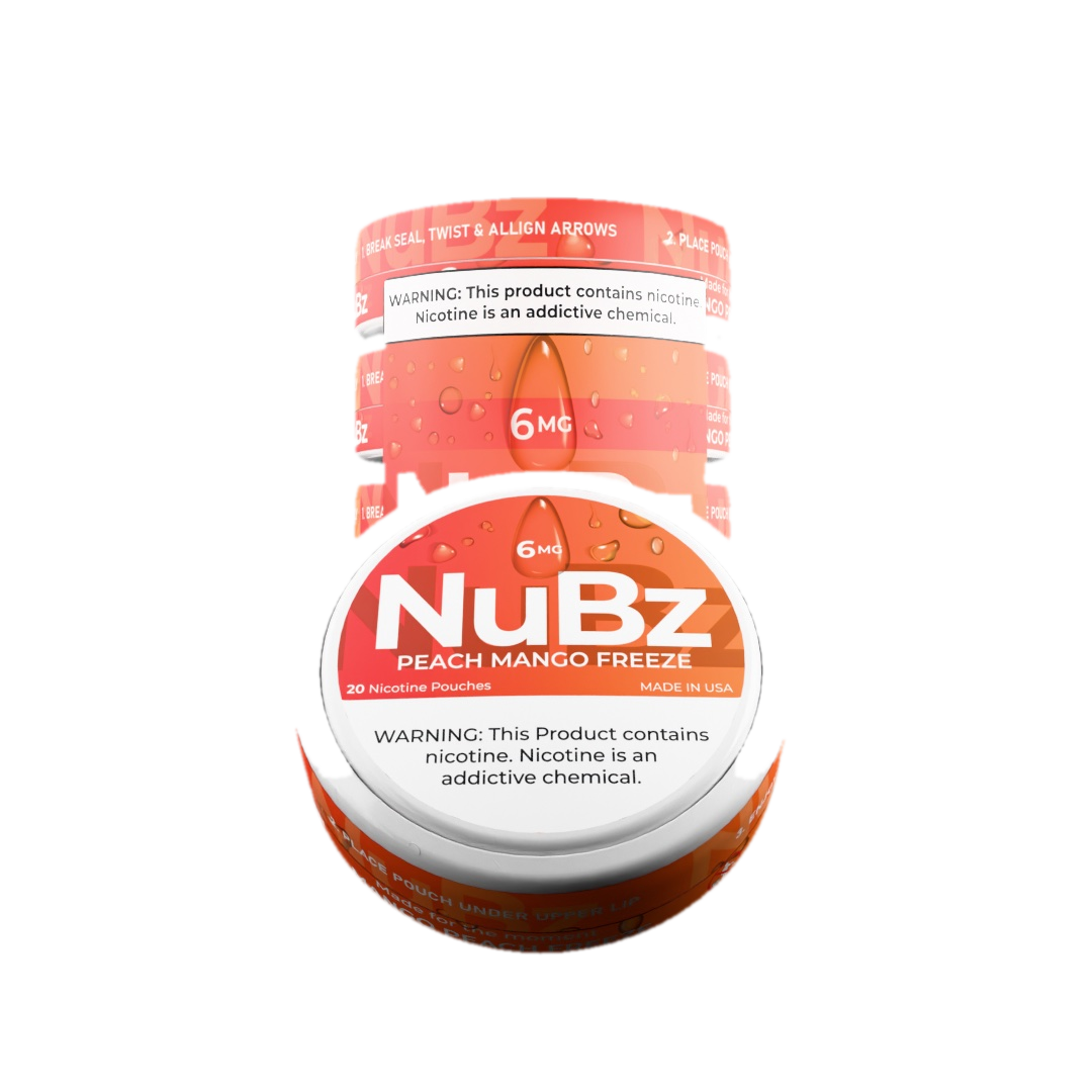 NUBZ Peach Mango Freeze pouch can